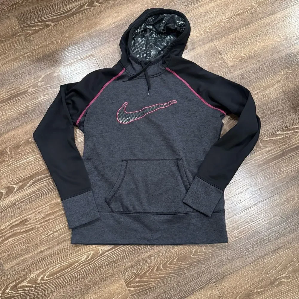 Nike women’s Black and Dark Gray Sweater with Pink Accents